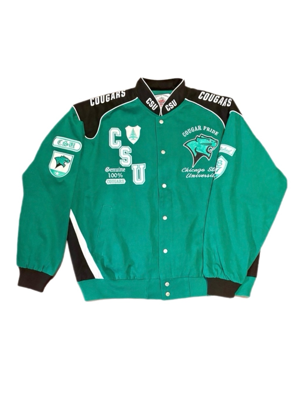 Chicago State University Big Boy Headgear BRAND NEW Green Varsity Jacket 2XL NWT